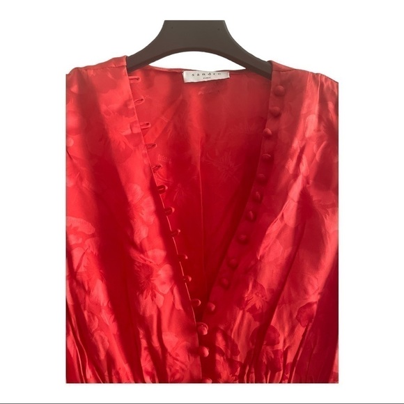 SANDRO Azelie silk-blend mini dress (red) - Picture 8 of 16